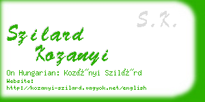 szilard kozanyi business card